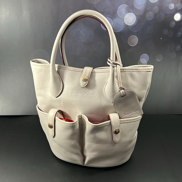 🦆 DOONEY BOURKE FLORENTINE LEATHER BUCKET TOTE BAG CREAM